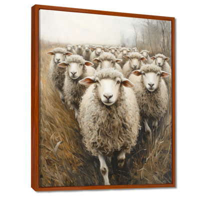 Dobbar Minimalisme moutons laineux Wanderers I - art mural de moutons pour le salon
