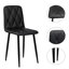4 chaises de salle à manger, revêtement en cuir de polyuréthane, pieds en métal, chaises de cuisine d'aspect noir, surface en velours doux, pieds en fer renforcé pour plus de stabilité