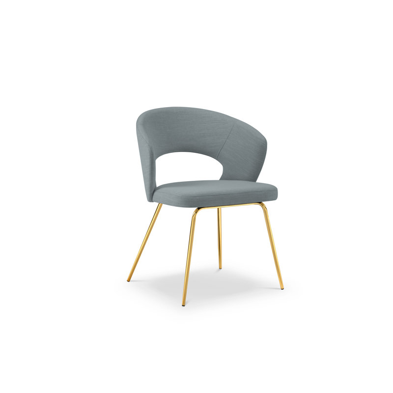 Alexsys 48cm H Polyester Blend Upholstered Side Chair, Gold, Blue