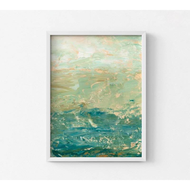«Ocean Horizon» par Ethan Harper, affiche de l'océan vert Cheyton, très grand décor de bureau côtier vert, idée de décor de véranda apaisante