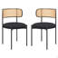 Ensemble de chaises de salle à manger rembourrées modernes avec chaises en rotin et chaises de cuisine-854263597