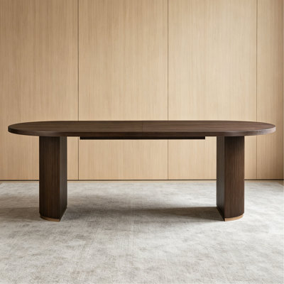 Krisslyn Oval Wood Dining Table With Double Pedestal Base