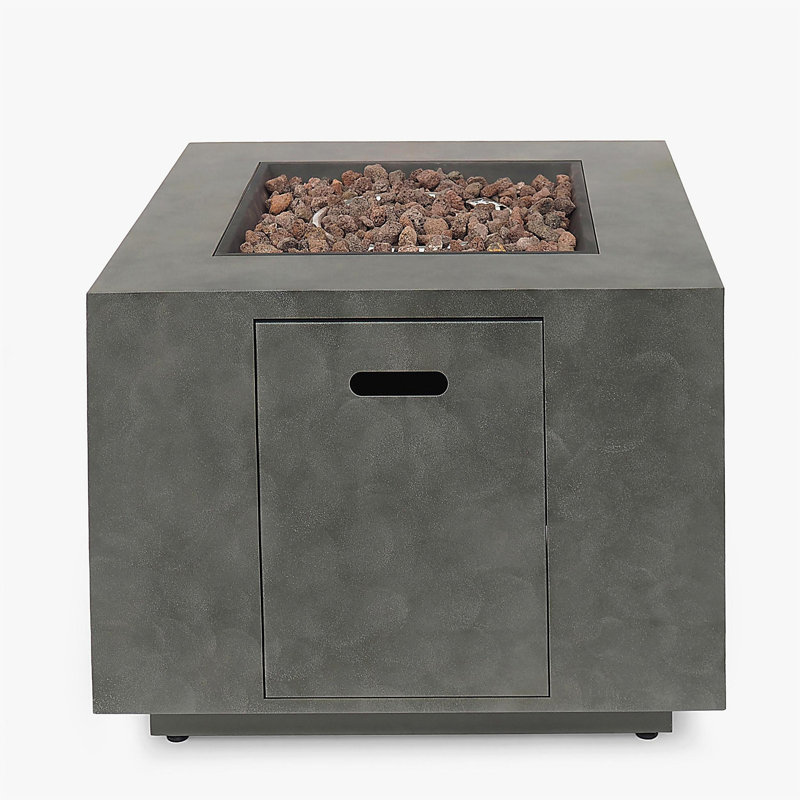 Square Iron Fire Pit - 50,000 Btu, Stone Gray