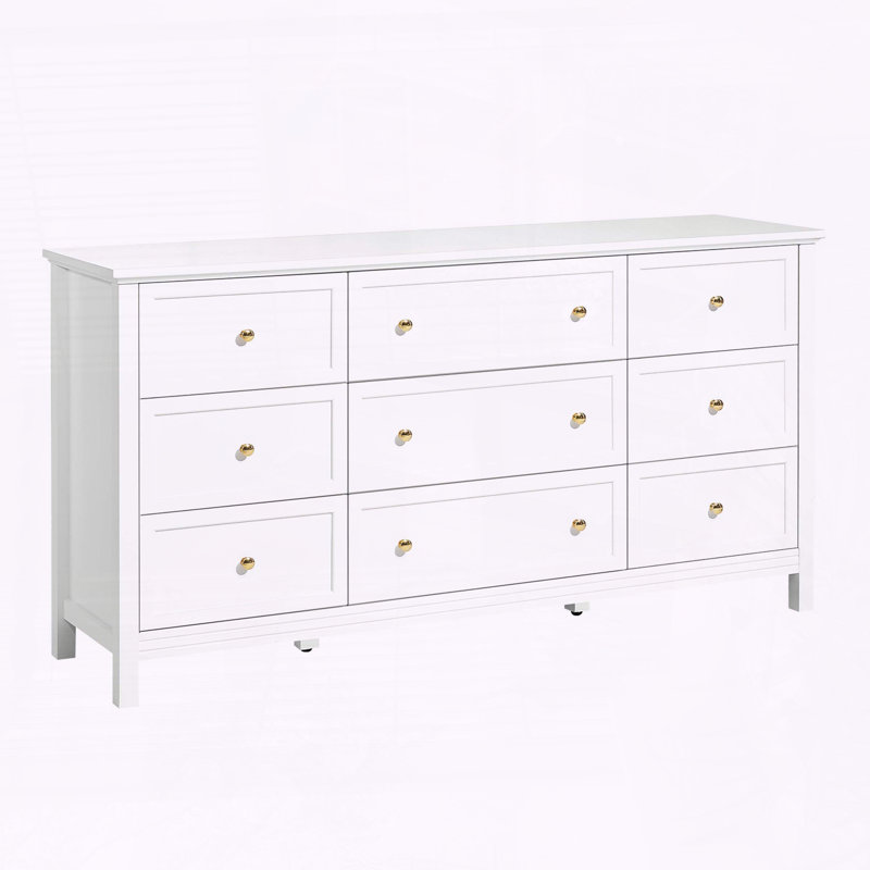 Commode 9 tiroirs avec dispositif coulissant et anti-basculement