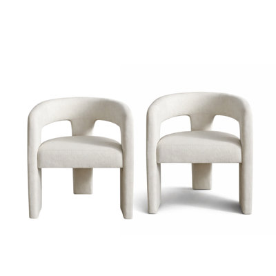 Set of 2 Modern Velvet Upholstered Barrel Accent Dining Chair