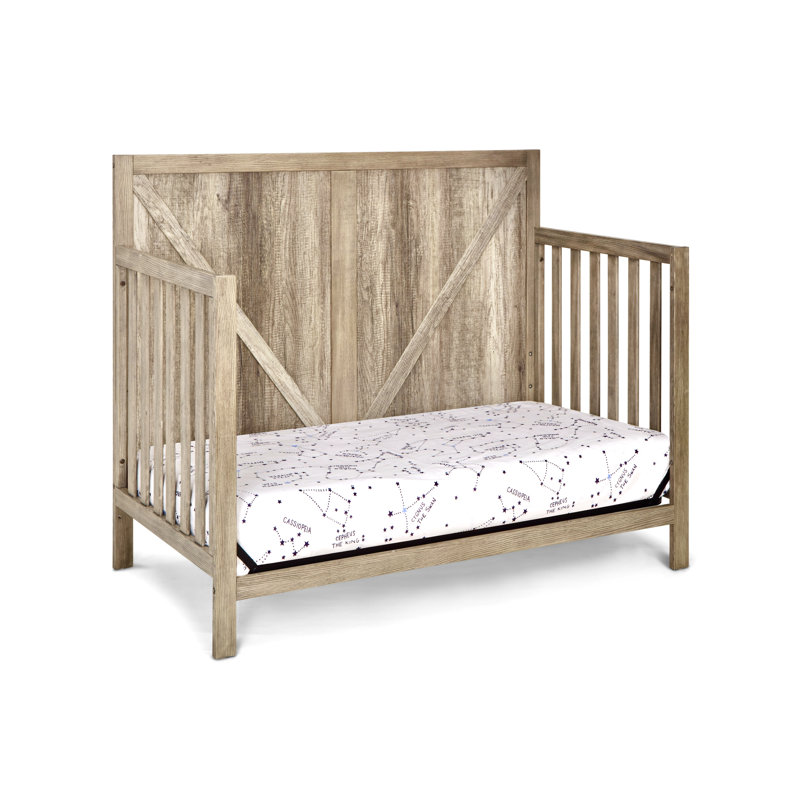 Barnside 4In1 Convertible Crib Washed Gray, Châtaigne