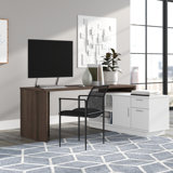 Girardi Reversible L-Shape Executive Desk with Built in Outlets