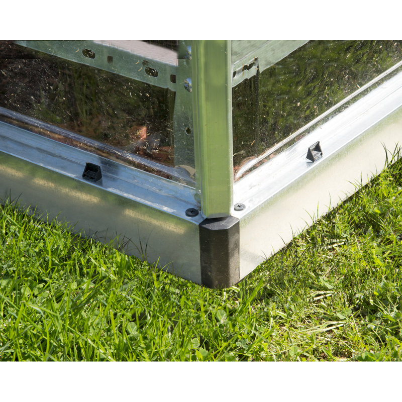 Palram - Canopia Hybrid 4' W x 8' D Lean-To Hobby Twin Wall Polycarbonate Aluminum Frame Greenhouse Kit - Silver
