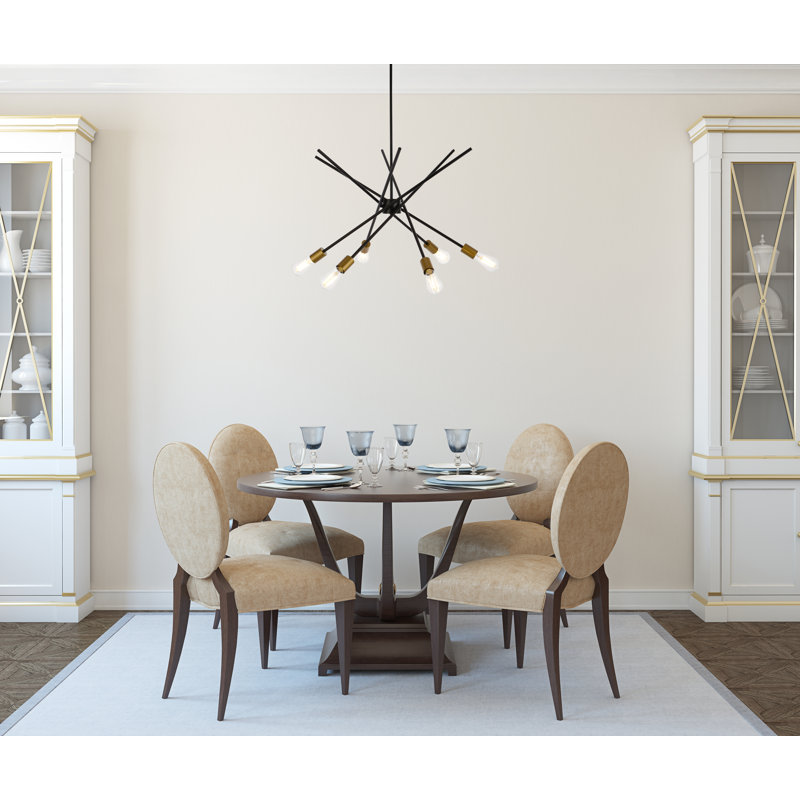 Elena 6 - Light Black Pendant, Black/Brass