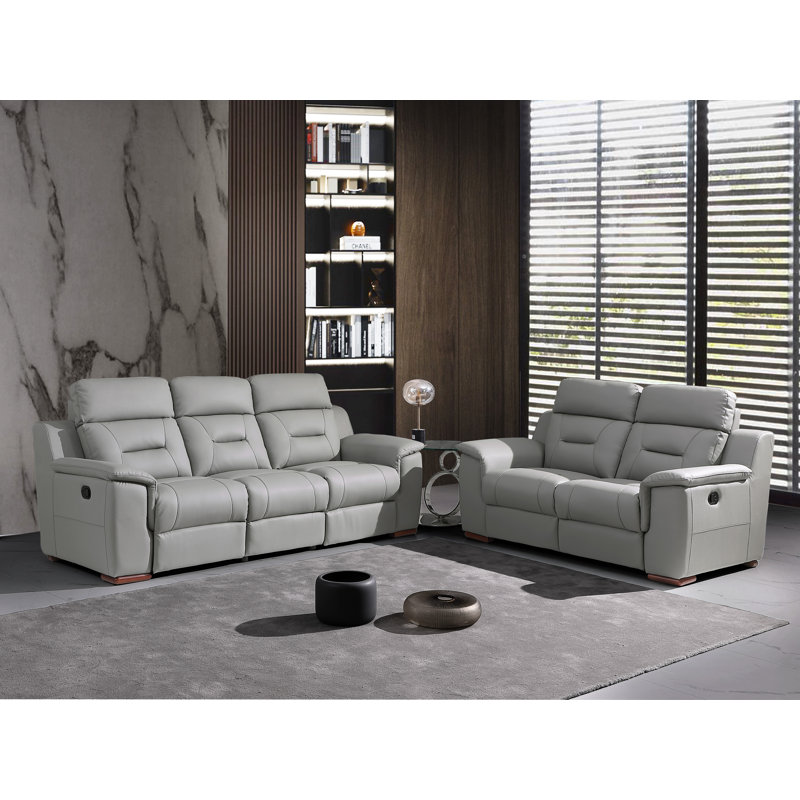 Ensemble de salon inclinable 2 pièces Annahi, gris