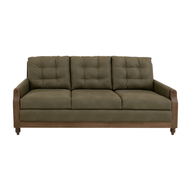 Wooden Frame & Base, Sofa, Green