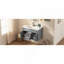 Meuble-lavabo mural 36 po avec lavabo et tiroirs en céramique, meuble-lavabo simple de style français avec charnières à fermeture douce