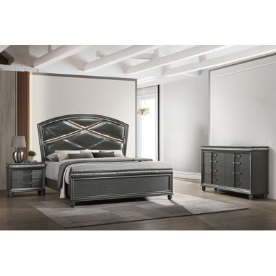 Fawridge 3-2_Althea LED Upholstered Panel Bedroom Set