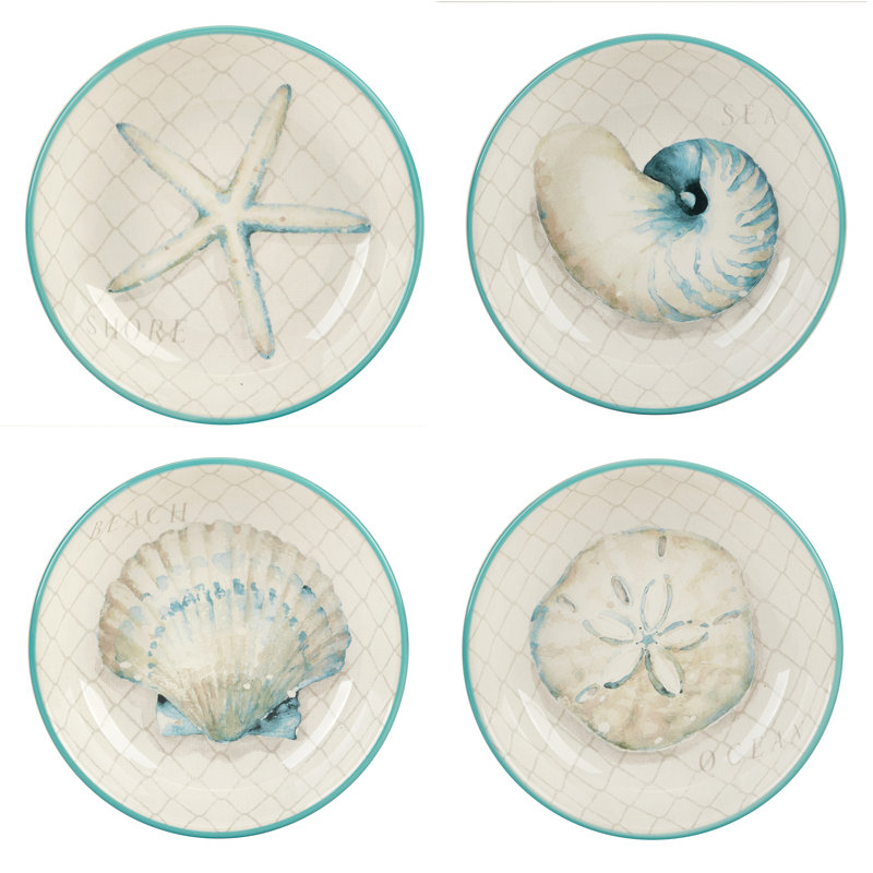 Ocean View Set of 4 Soup Bowls 9in Diam x 2in 38oz