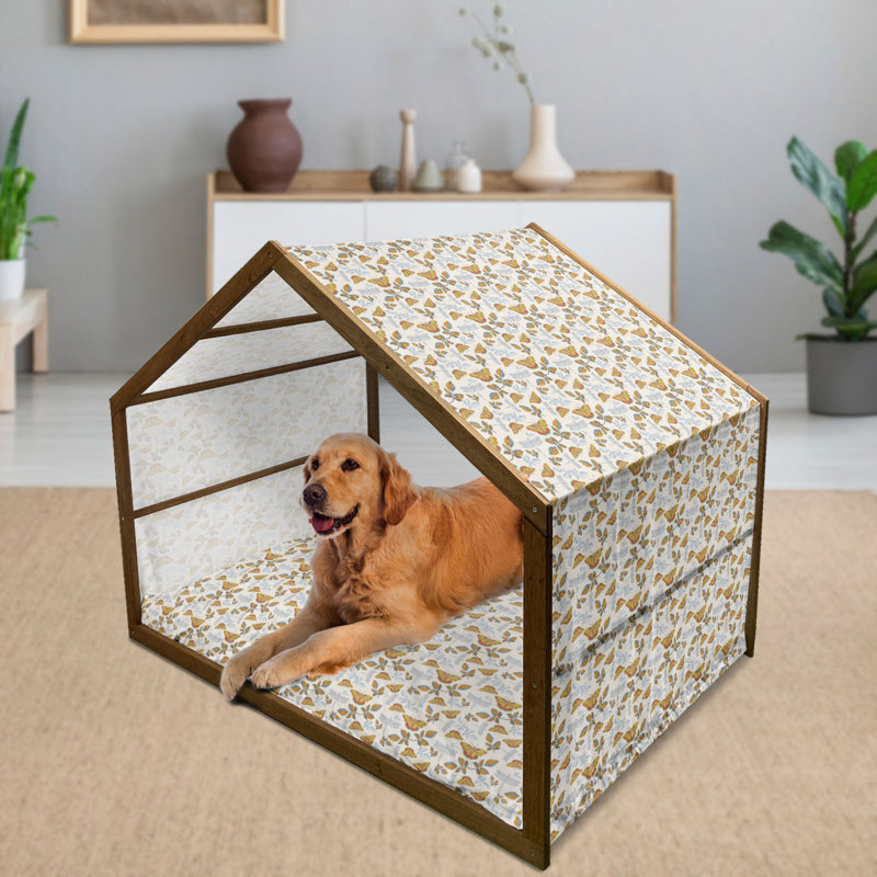 Niche pour chien en bois brun, H 55 po x l 39 po x P 45 po