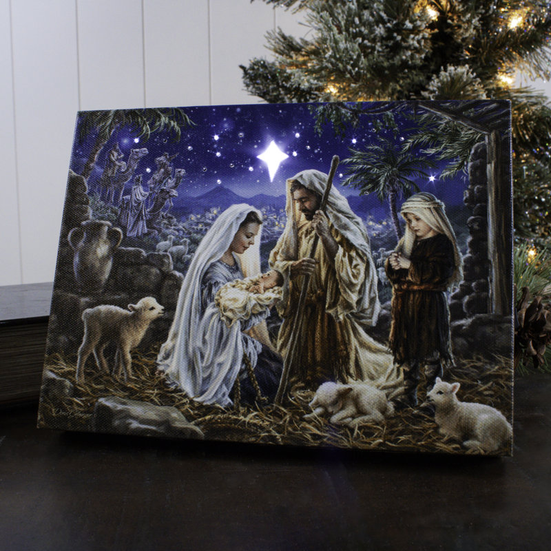 «Let Us Adore him», mini toile de fond avec chevalet 8 x 6