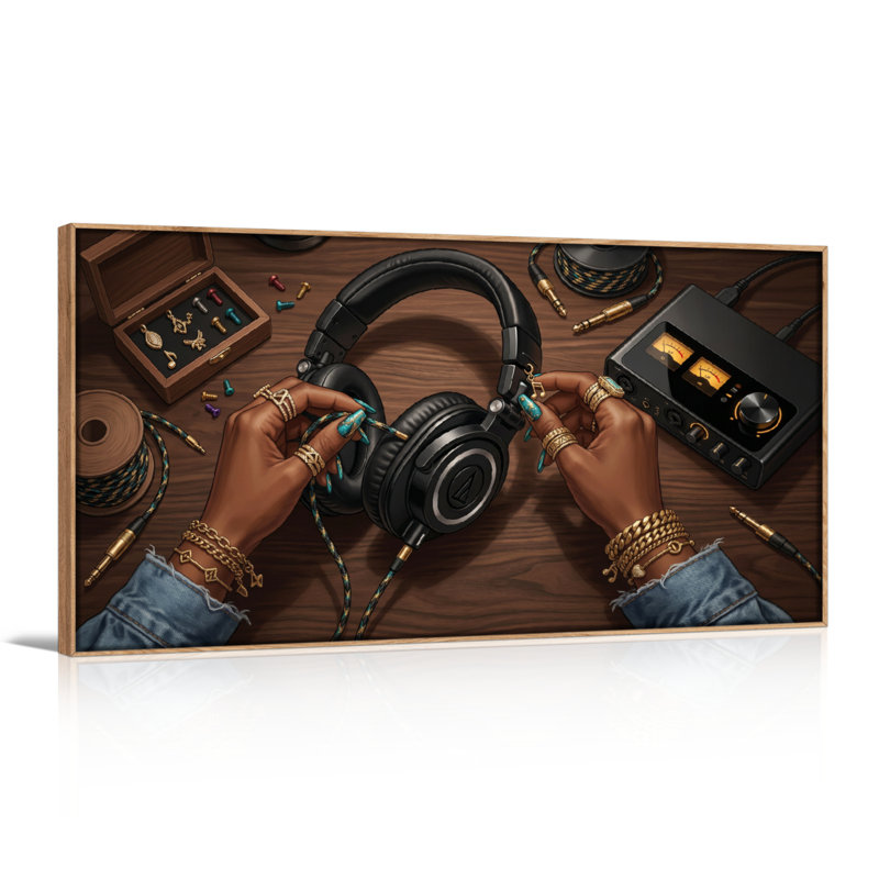 Ensemble de 1 toile murale musicale artisanale, L 32 po x H 16 po, Toile tendue