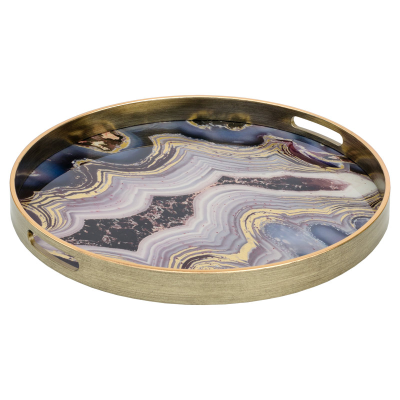 Benavides Glass and Resin Decorative Tray
