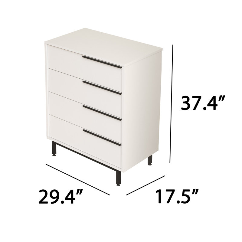 Commode 4 tiroirs Gauvin, Blanc