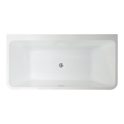 67  inch Freestanding Acrylic Bathtub in Glossy White