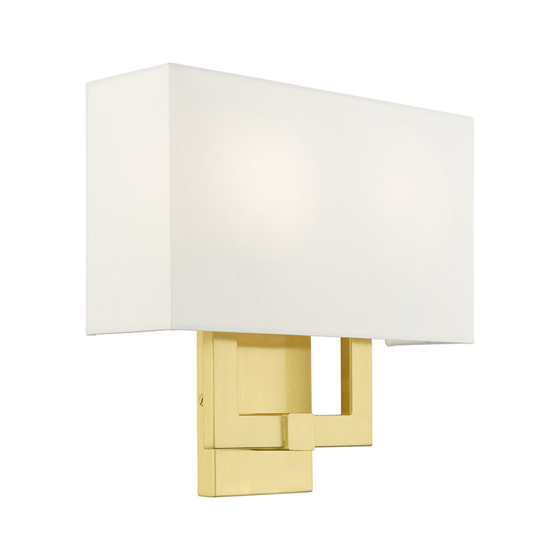Plafonnier encastré à intensité variable à 2 lumières Alireza, Laiton satiné, 12.5" H x 13" W x 3.875" D