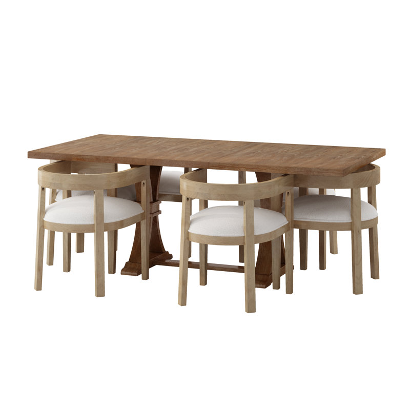 Ardelis 6 - Person Extendable Trestle Dining Set