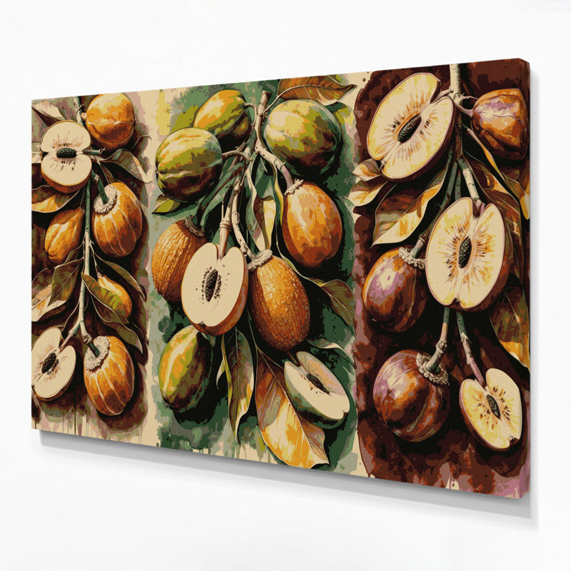 «Fruit Baobab Fruit», art mural sur toile beige, H 11 po x l 14 po