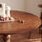 Nut-brown Round Solid Wood Dining table-119893773