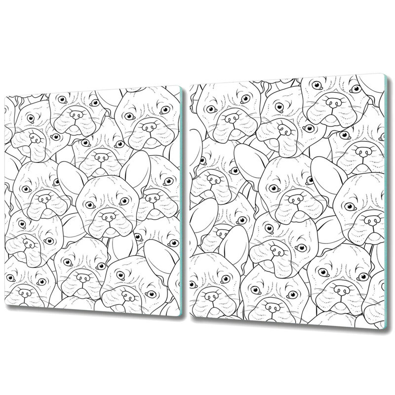 Flemingdon Tempered Glass Bulldogs Chopping Board, 52cm x 30cm