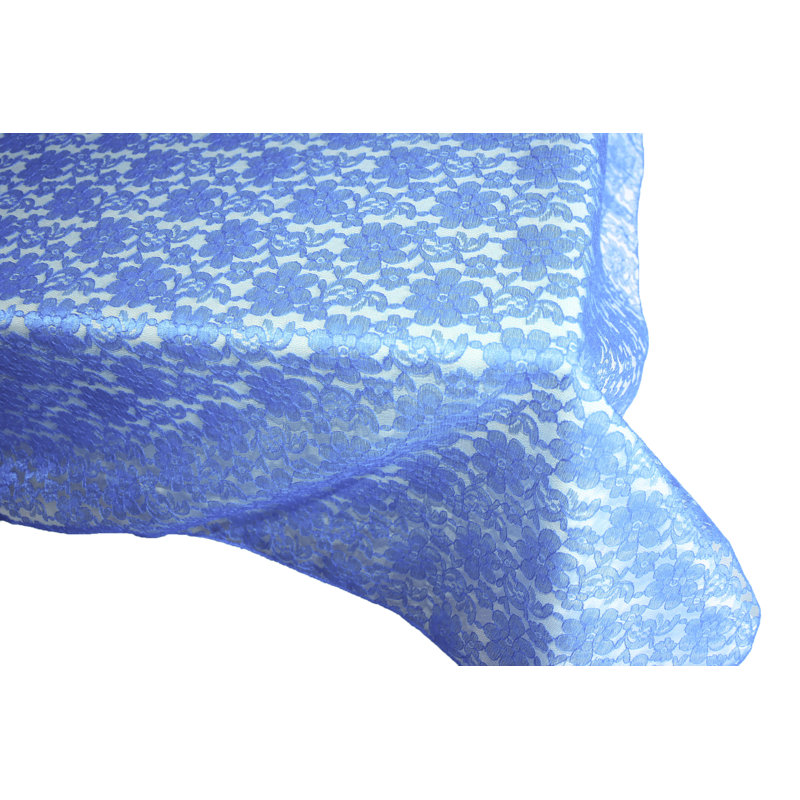 Floral Lace Overlay, 76" x 58", Sea Blue