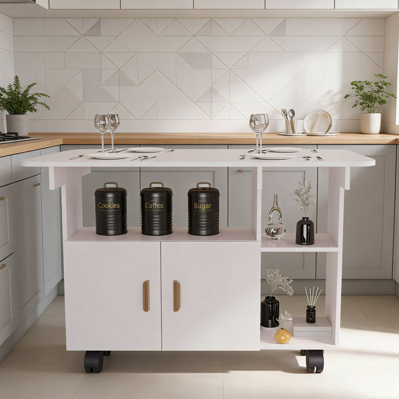 Table de salle à manger moderne peu encombrante, en MDF blanc, mobile pour les petites cuisines
