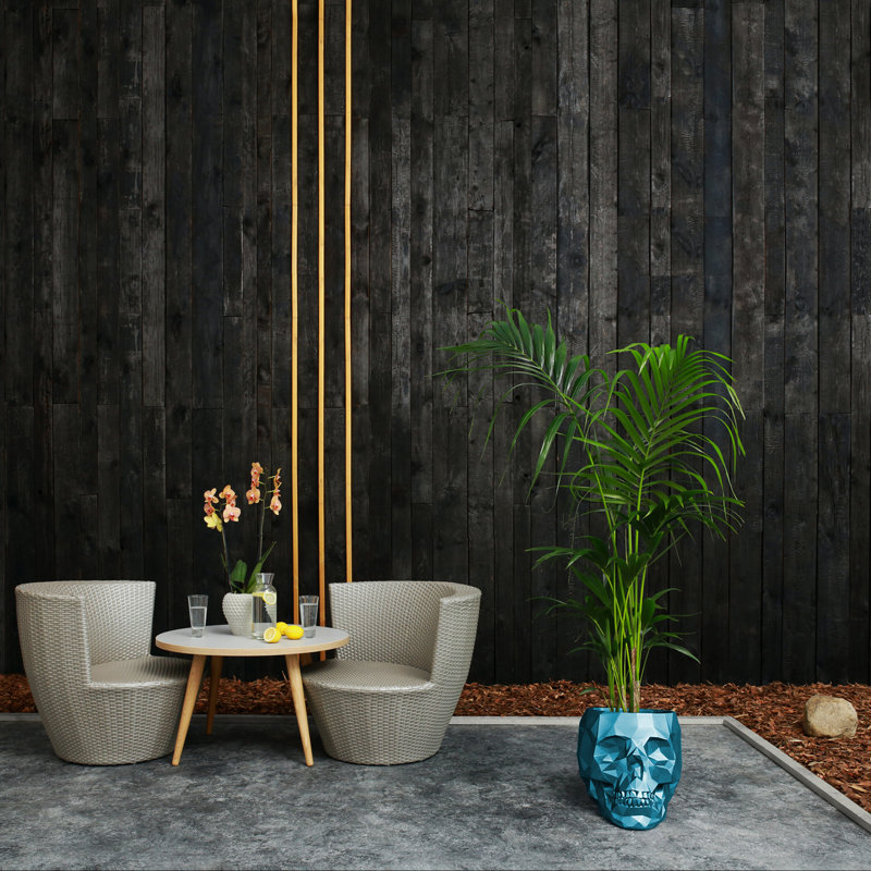 Handmade Pot Planter, Blue Metallic