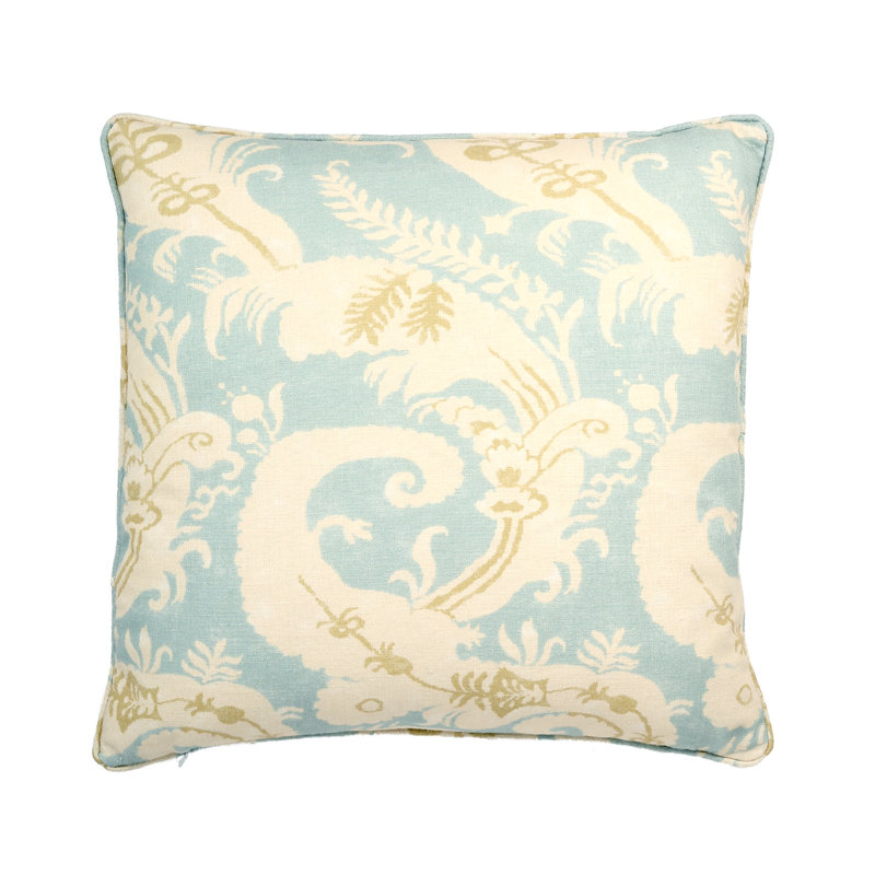 Housse et insert de coussin carré Vienna, Bleu, H 20 po x l 20 po x P 6,5 po, Polyester/ Bourre en polyester