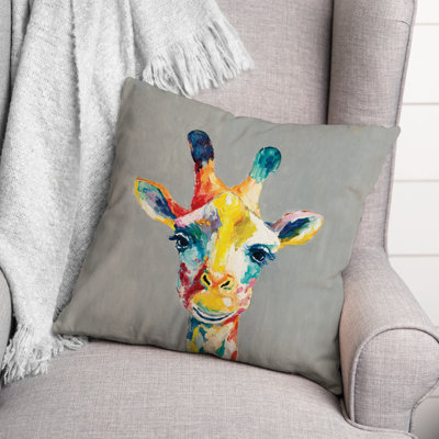 Housse de coussin pour l’extérieur à motif de girafe