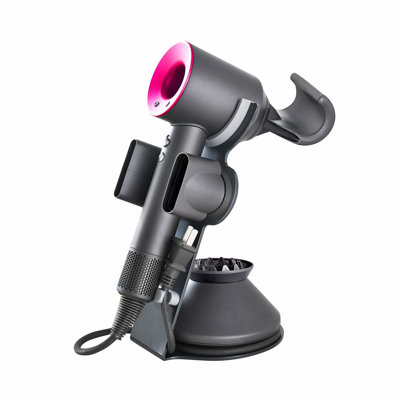 Magnetic Hair Dryer Stand with Cable Organizer - Aluminum Alloy Holder for Dyson Supersonic, Diffuser & Nozzles