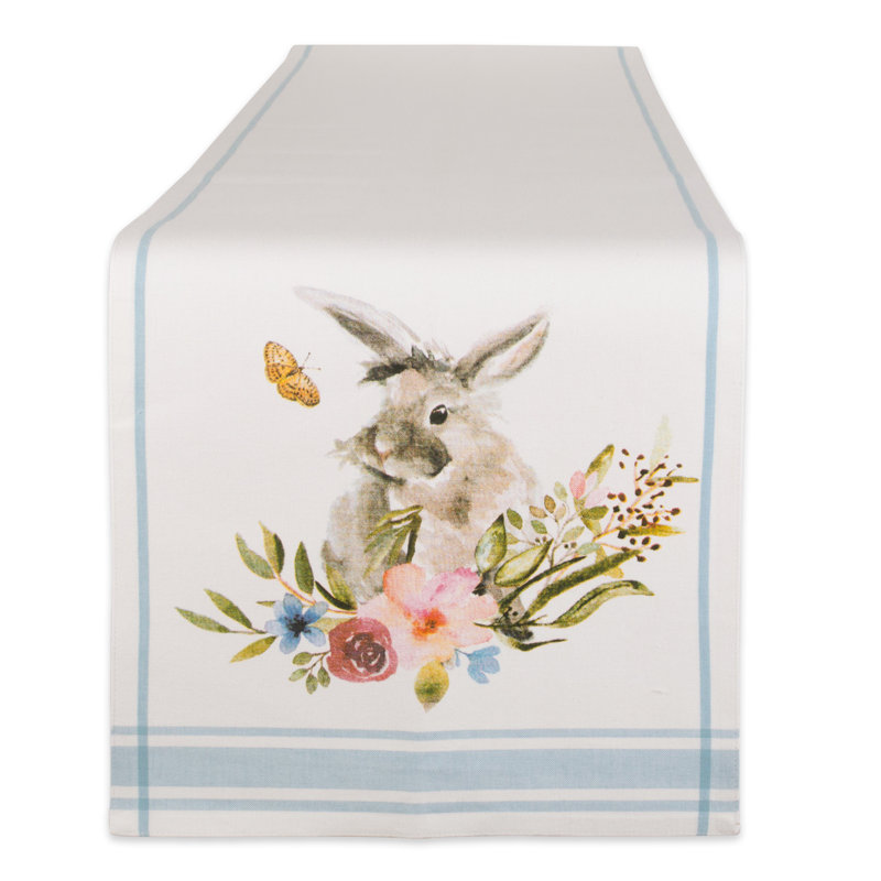Rosenthal Garden Bunny Printed Table Runner, 108" x 14" 