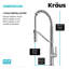 Robinet de cuisine rétractable à poignée simple KRAUS Oletto de style commercial en acier inoxydable sans taches, KPF-2633SFS