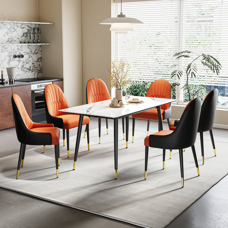 Rectangular 62.99'' L X 31.5'' W Dining Set, 7 Pieces: Table, 6 Chairs