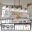 5-Light Glass Crystal Kitchen Island Pendant-911493806