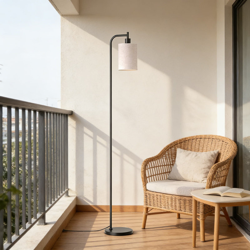 Dimmable Floor Lamp With Remote Control, 3 Color Temperatures, Modern Standing Lamp With Linen Shade For Living Room, Bedroom, Or Office