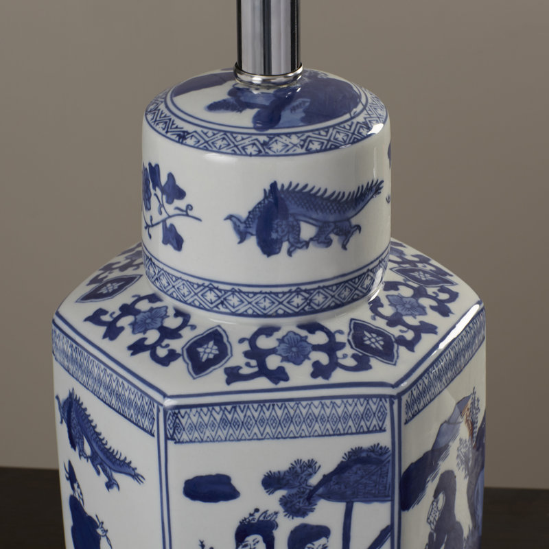 Ensemble de lampes de table bleues / blanches 27 po Maryville