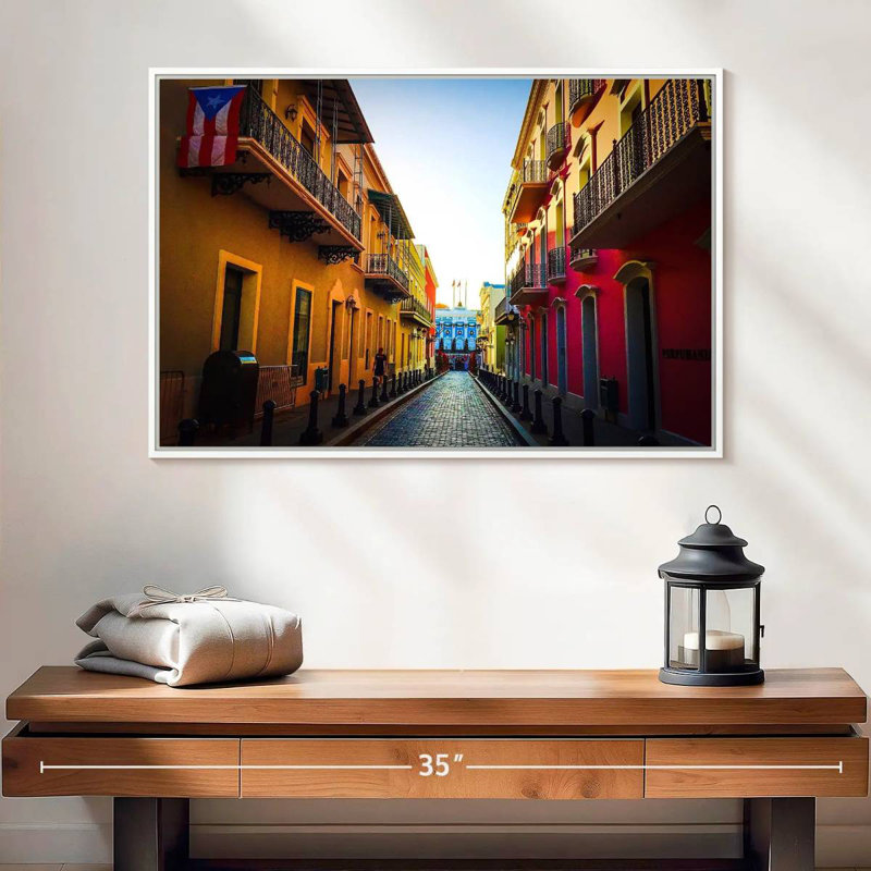 Portoricain, Cadre flottant blanc, 25 po x 17 po