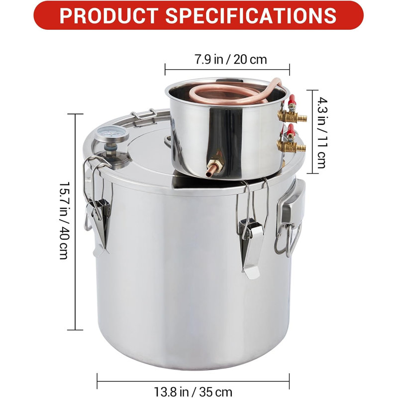 Ensemble de brassage en acier inoxydable 10 gallons
