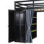 Lit mezzanine en bois peu encombrant, design multifonctionnel moderne noir et vert