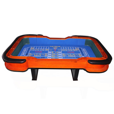 93" Deluxe Casino Dice Game Craps Table with Felt Diamond Pyramid Bumper Rubber Design, Blue