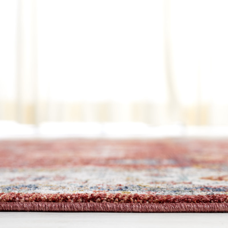 Red and Ivory Blue Hand-Knotted Oriental Rug, 8' x 10'