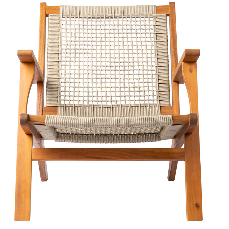Vega Teak Midcentury Modern Outdoor Chair in Natural Finish