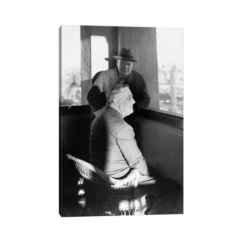 Roosevelt And Churchill - Wrapped Canvas Print, 30.48cm H x 20.32cm W x 1.91cm D