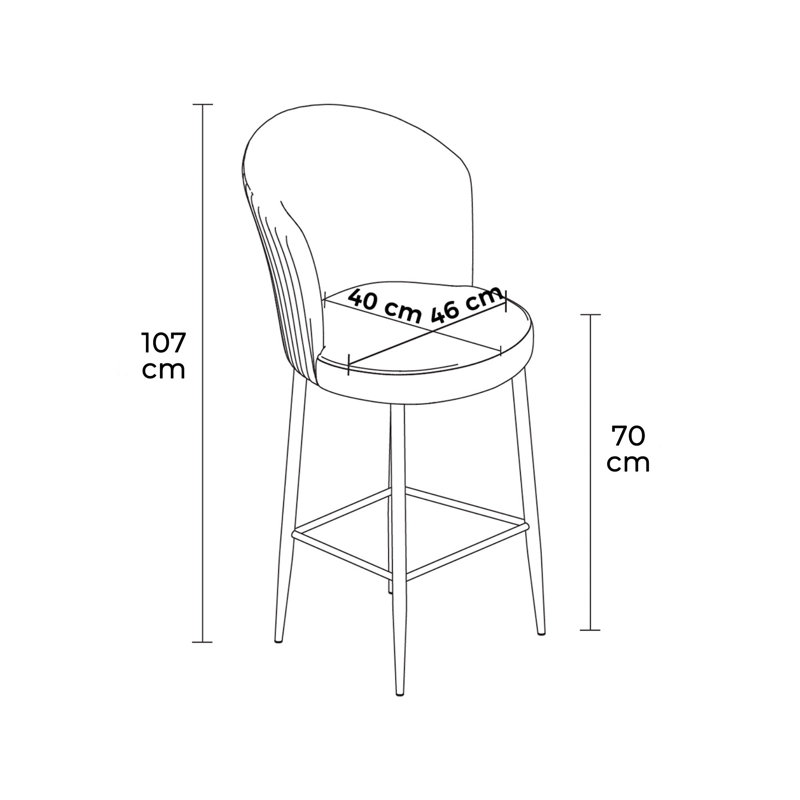 Ensemble de tabourets de bar modernes (4 pièces), gris et blanc, 18,1 po x 42,1 po x 15,7 po | Structure 100% métal, tissu Babyface, hauteur du dossier: 14,6 pouces, hauteur du siège: 27,6 pouces | Sièges élégants et confortables pour la cuisine et la salle à manger