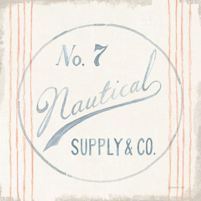 «Floursack Nautical IX» par Danhui Nai - Art textuel à cadre unique